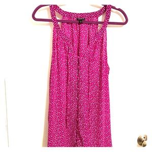 Purple Polka Dot Georgette Button Loop Blouse